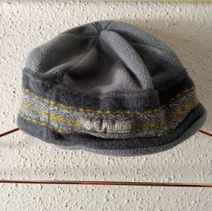 Women's Columbia Gray Yellow Outdoor Winter Fleece Logo Hat 9"x6"